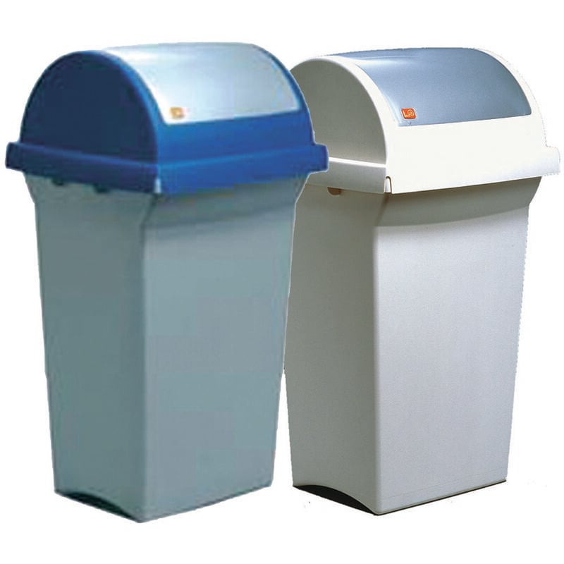 foto del prodotto fraschetti bidone con coperchio basculante lt.50 cm.43x39x76h. colore grigio blu