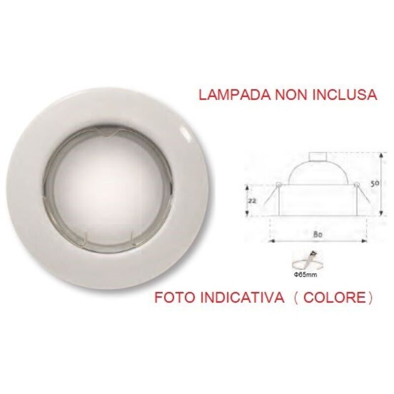 foto del prodotto fraschetti faretto incasso fisso d50 230v 50w cromo no lamp lampo cod. dikf230 cr sl 