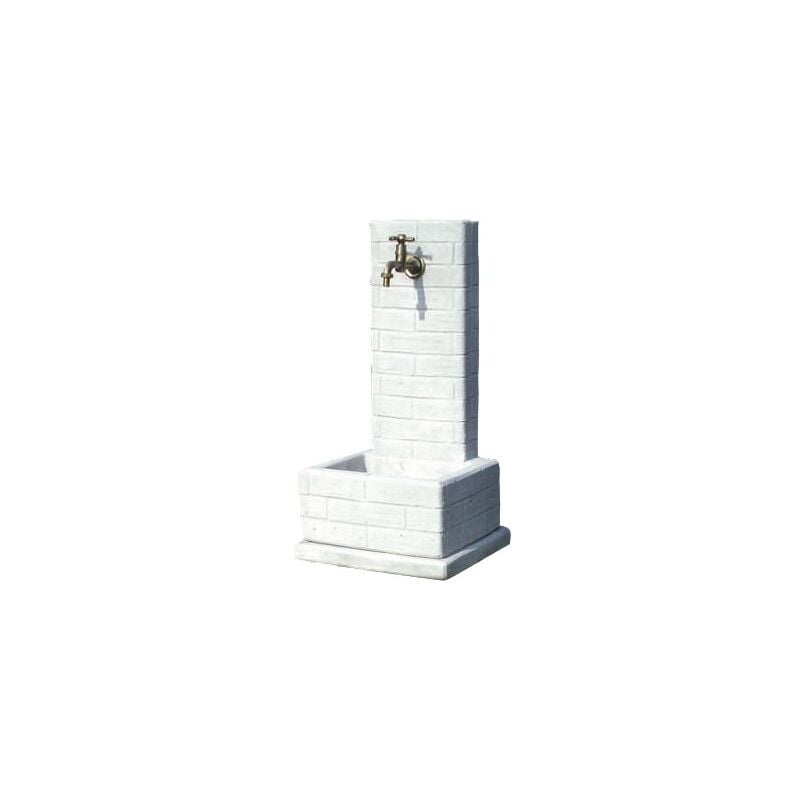 foto del prodotto fraschetti fontana da giardino a colonna h76 cm in cemento bianco effetto mattoni decogarden appia