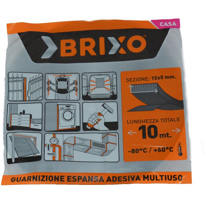 foto del prodotto fraschetti guarnizione adesiva parafreddo nero paraspifferi porte finestre multiuso 32039v cm 15x5 mt 10 32039 