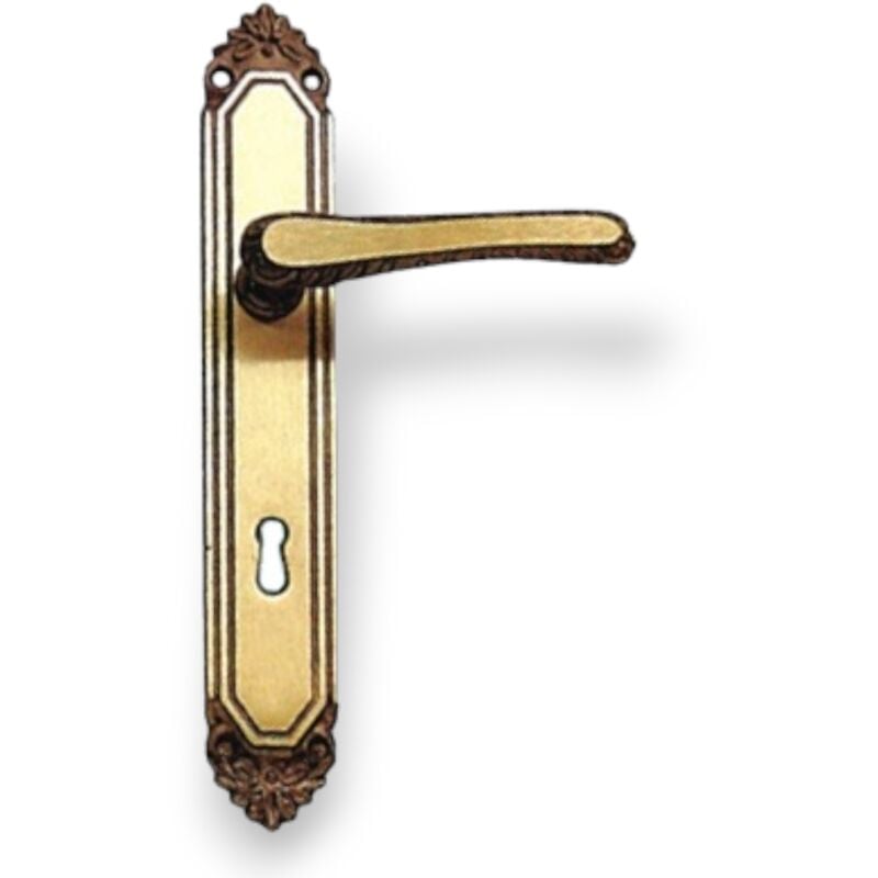 foto del prodotto fraschetti maniglia in ottone bronzato per porte e finestre distanza fori 70 mm