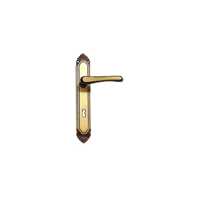 foto del prodotto fraschetti maniglia in ottone bronzato per porte e finestre distanza fori 90 mm