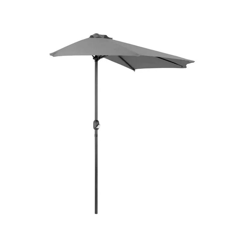 foto del prodotto fraschetti ombrellone a mezzaluna 3 mt da muro esterno giardino con palo centrale in alluminio half moon beige