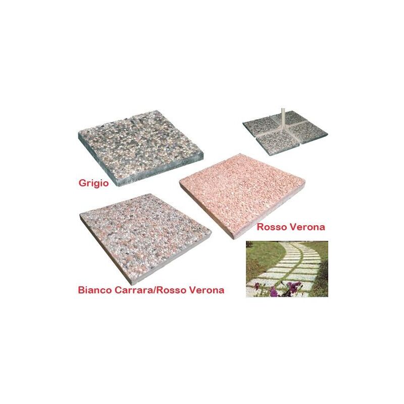 foto del prodotto fraschetti piastra base cemento bianco rosso ombrellone giardino mattonella cm 40x40h3,7