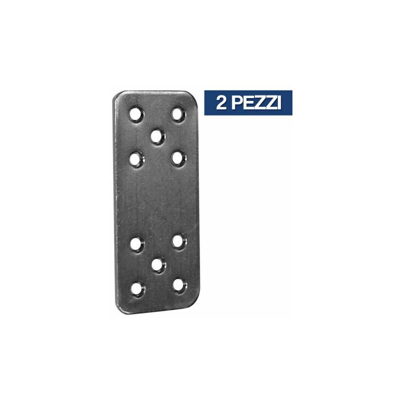 foto del prodotto fraschetti piastra di giunzione diritta 90x40x2.5 mm in acciaio 2 pezzi grafite 37757 2 