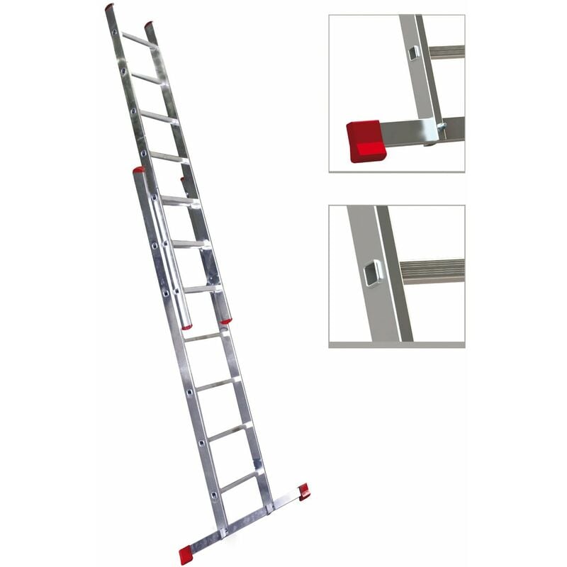 foto del prodotto fraschetti scala regolabile step up duplici in alluminio con sistema ad incastro 2x14 gradini