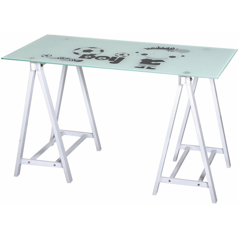 foto del prodotto fraschetti scrivania computer boy in acciaio e vetro l120xp60xh72 cm