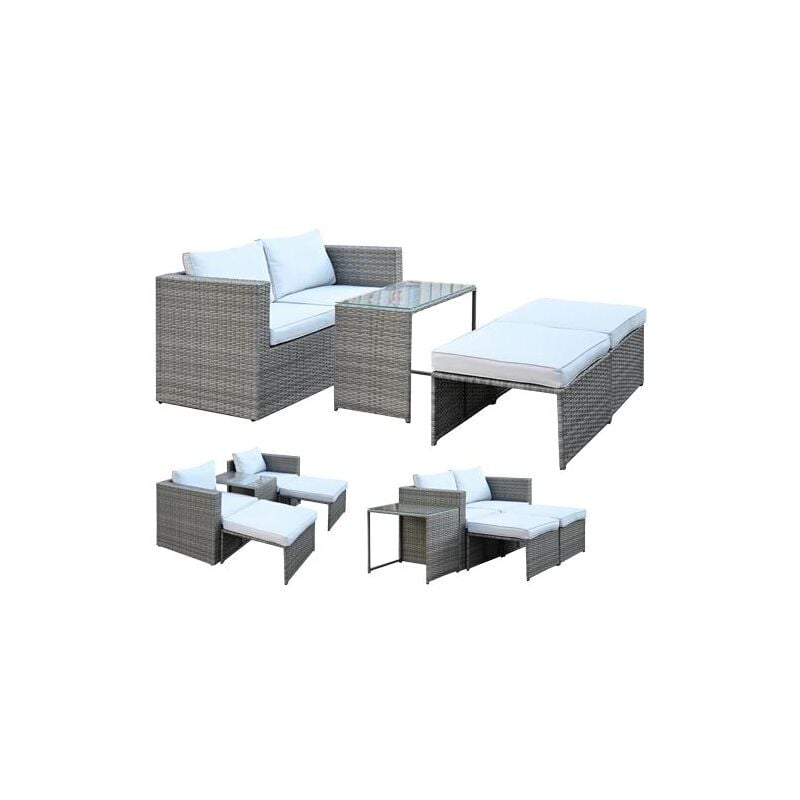 foto del prodotto fraschetti - set salotto rattan combo grigio