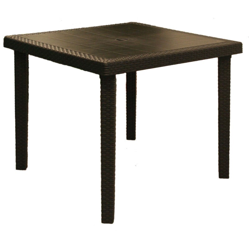 foto del prodotto fraschetti - tavolo boheme in polipropilene effetto rattan 90x90x74h bianco