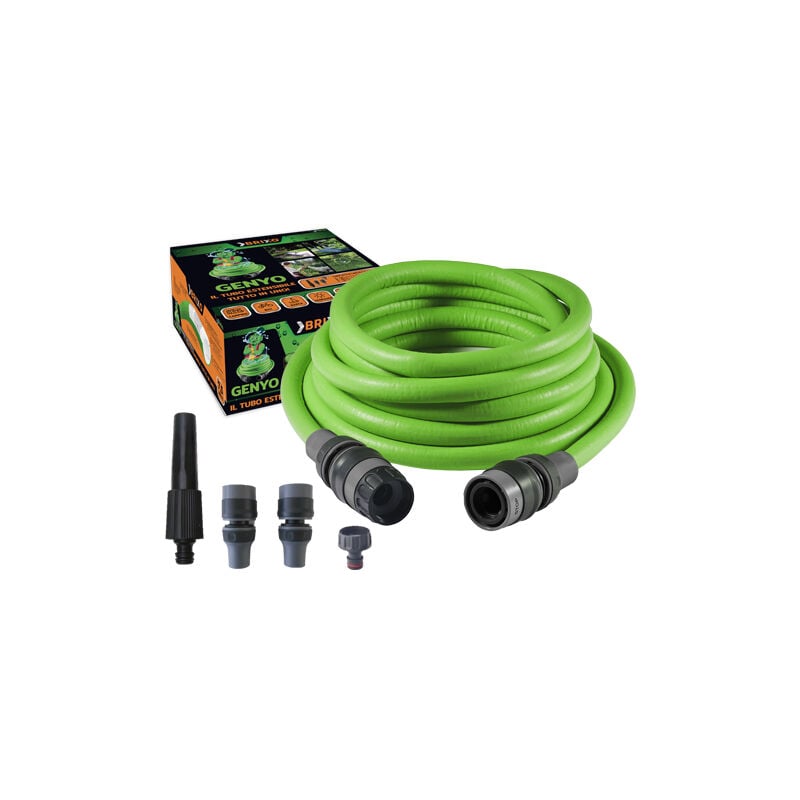foto del prodotto fraschetti tubo estensibile tubo giardino 7,5 mt con lancia e raccordi genyo brixo