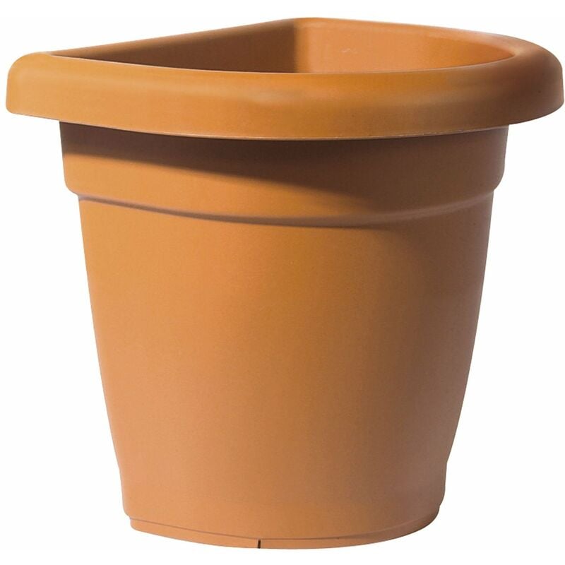 foto del prodotto fraschetti vaso e sottovaso color terracotta in resina a parete telcom ulisse vaso