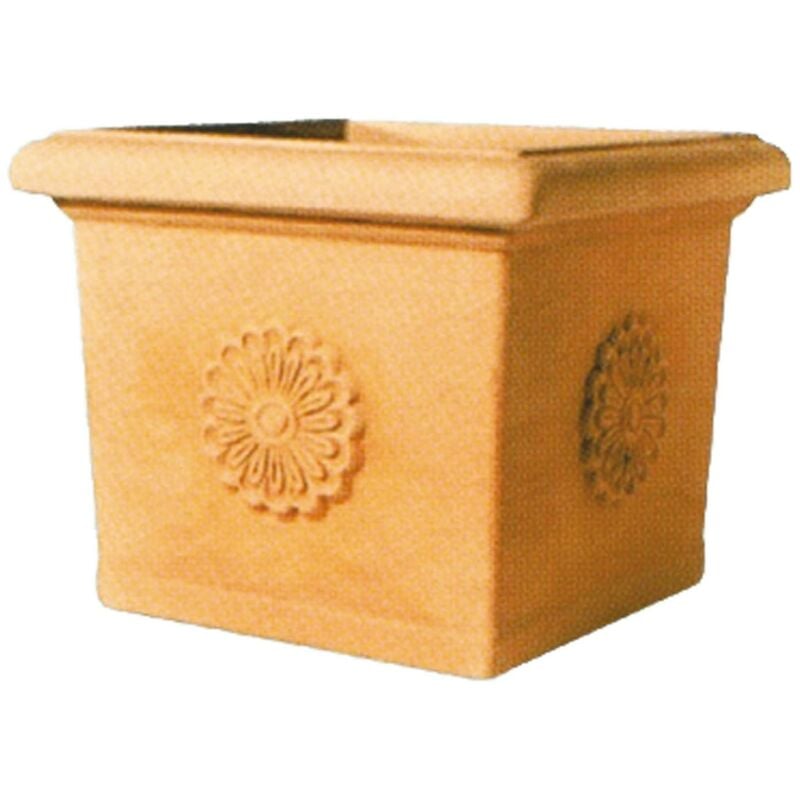 foto del prodotto fraschetti vaso quadrato con rosone impruneta telcom 49x49x41 cm