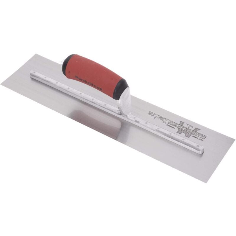 foto del prodotto frattazzo lisciante marshalltown con manico curvo durasoft, in acciaio al carbonio, molto adatto per pavimenti e calcestruzzo, dimensioni 406x76 mm