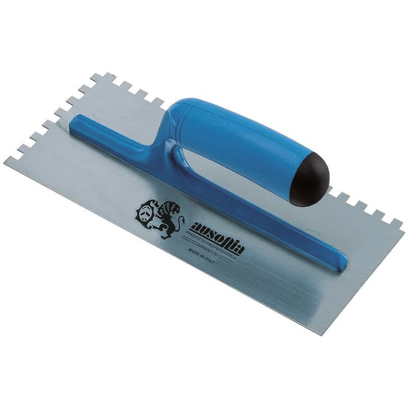 foto del prodotto frattone dentato per colla in acciaio con manico in abs cm.28x12