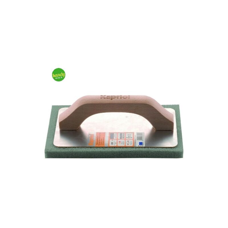 foto del prodotto frattone gommaspugna kapriol manico ergonomico in legno base alluminio 7x40cm grigio
