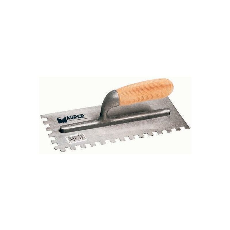 foto del prodotto frattone in acciaio dentato 2 lati verso sx 280x120mm greca 10x10 mm maurer