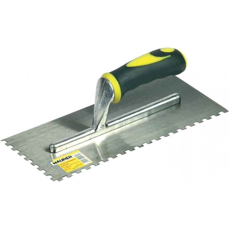 foto del prodotto frattone in acciaio dentato 2 lati verso sx 280x120mm greca 10x10 mm maurer