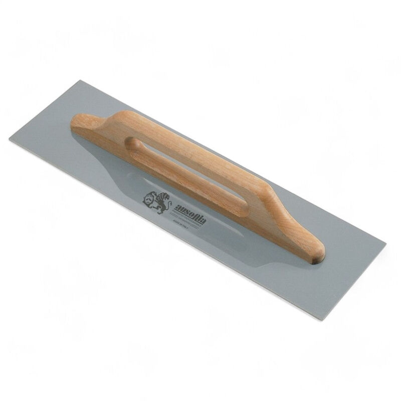 foto del prodotto frattone in acciaio per stucco con impugnatura legno robusta e ideale per uso professionale e fai da te 48x12 cm