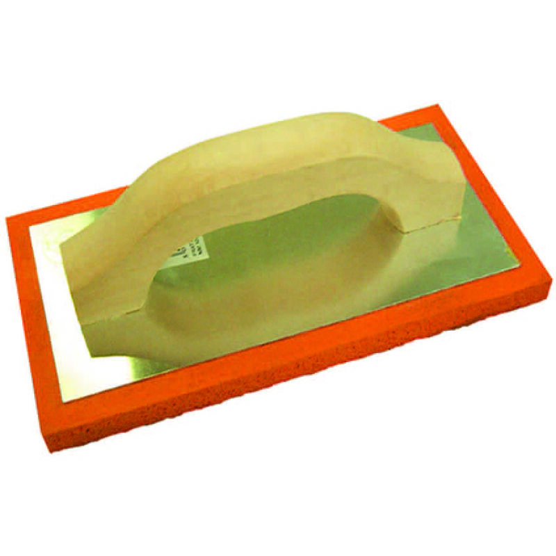 foto del prodotto frattone in spugna arancio manico legno cm.21,5x13,5