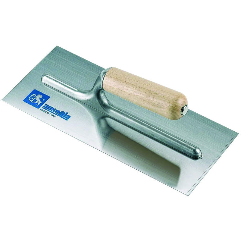 foto del prodotto frattone per stucco in acciaio con manico in legno cm.28x12