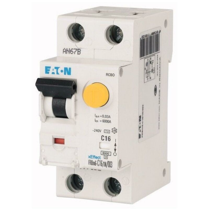 foto del prodotto frbm6 c16 1n 003 interruttore magnetotermico differenziale 1n c16 6ka eaton