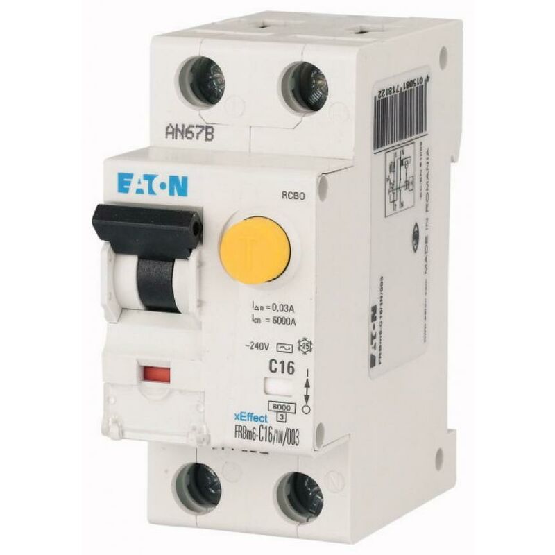 foto del prodotto frbm6 c25 1n 003mt interruttore automatico differenziale modulare 1n c25 6ka 003 177800 eaton