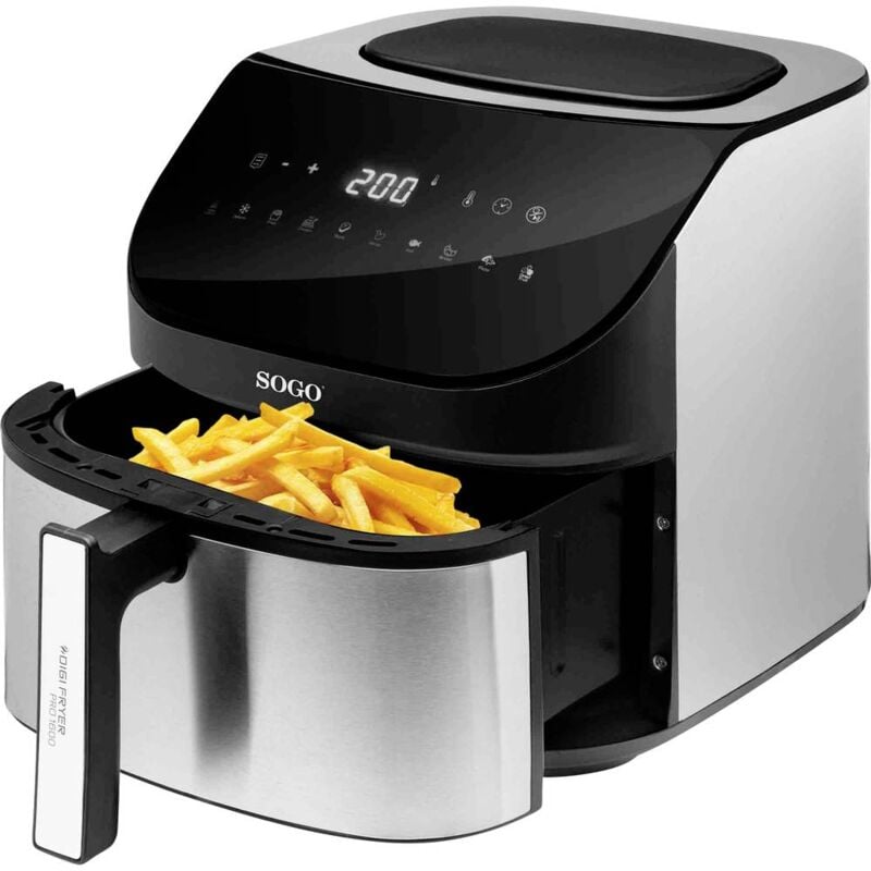 foto del prodotto fre ss 10875 friggitrice ad aria calda 8 l 1600 w acciaio inox, nero sogo human technology