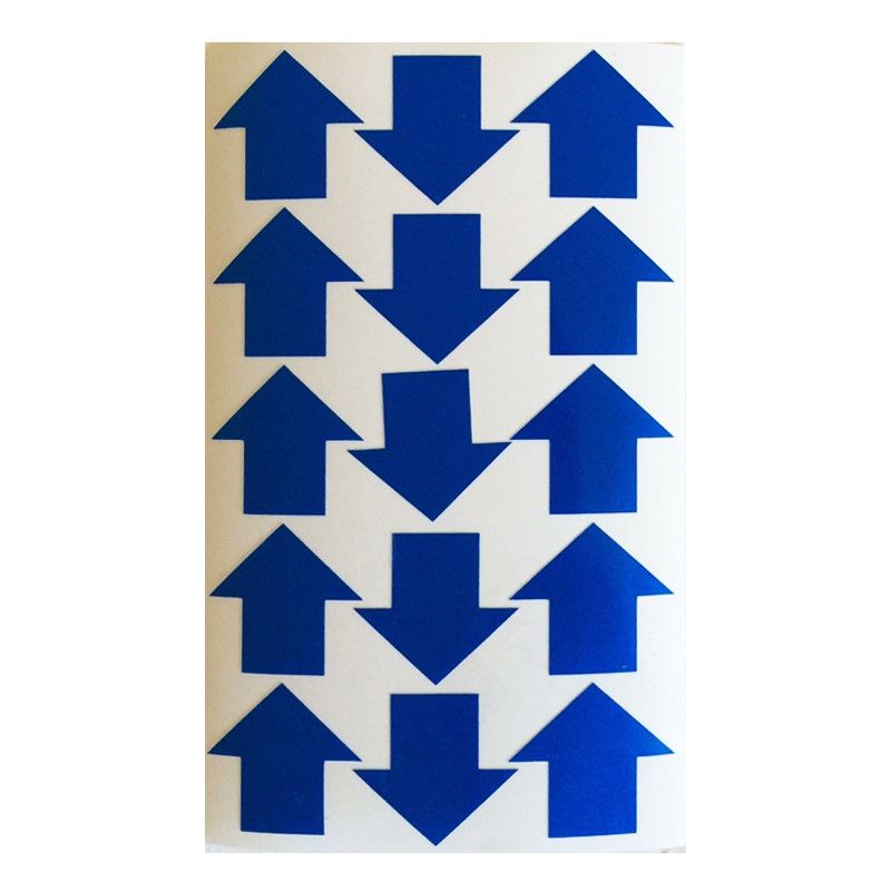 foto del prodotto frecce adesive realizzate con materiale rifrangente scotchlite classe 3 colore blu