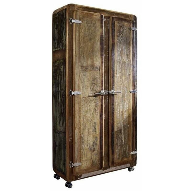 foto del prodotto freezy 38 armadio in legno riciclato - laccato multicolore 90x38x175