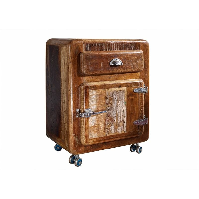 foto del prodotto freezy 43 comodino in legno riciclato laccato multicolore 55x38x70