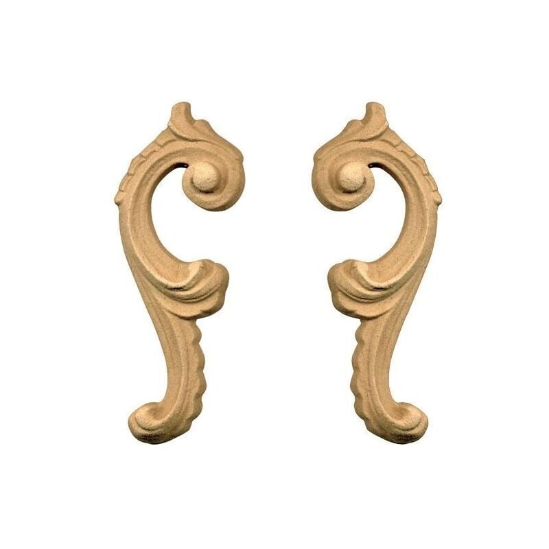foto del prodotto fregio per mobili in pasta di legno finitura grezza dx sx 35x92 mm art.03.4860