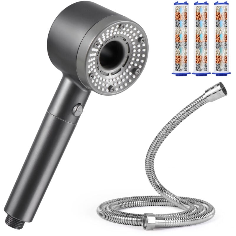 foto del prodotto freosen soffione doccia ad alta pressione a risparmio idrico con tubo flessibile da 1,5 m, soffione doccia anticalcare con filtro, soffione doccia