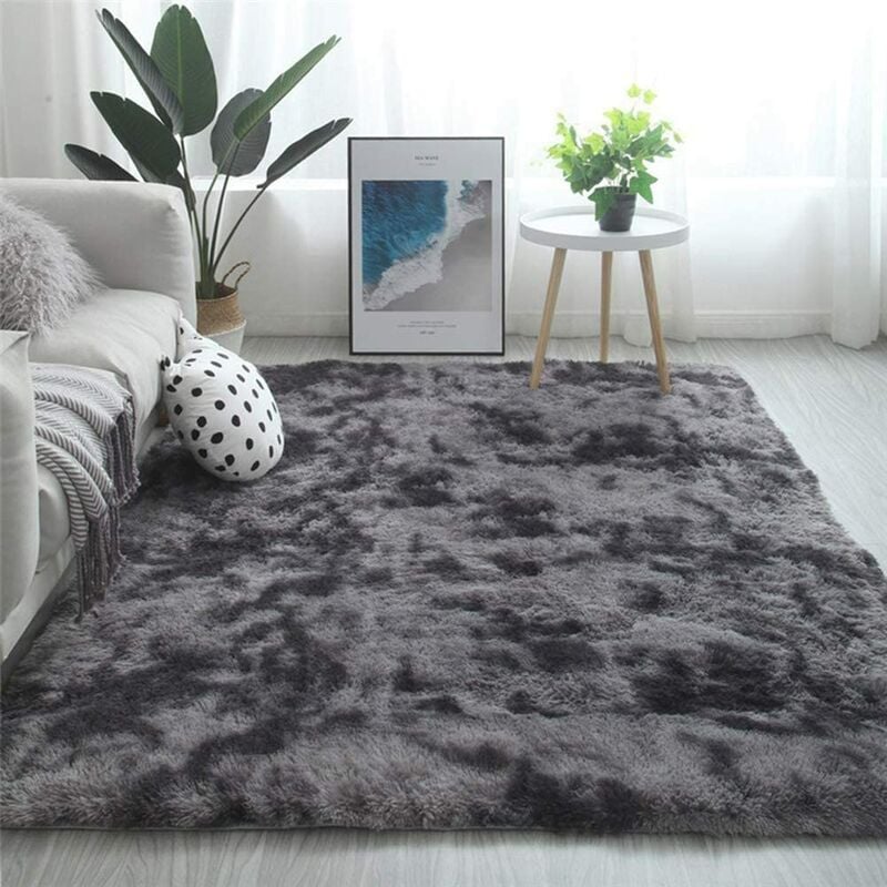 foto del prodotto freosen tappeto per salotto shaggy 120 x 160 cm grigio scuro peluche morbido fibra di polipropilene tappeto antiscivolo