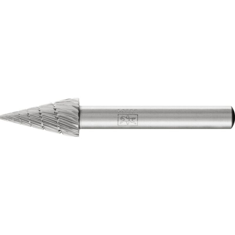 foto del prodotto fresa 6 mm su asta, in acciaio rapido, estremit appuntita conica g, denti 3, forma g 1020, testa 10 mm