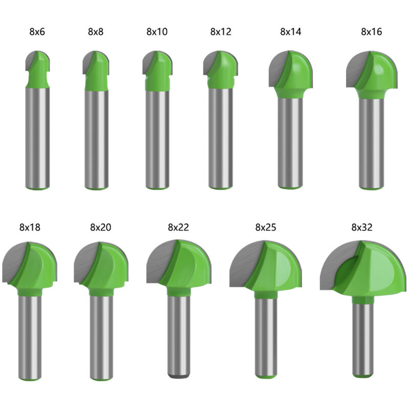 foto del prodotto fresa a fondo tondo per legno, 11 pezzi, gambo da 8 mm, fresa in carburo, fresa per scanalature, fresa per scanalature per fresa a gambo, utensile da