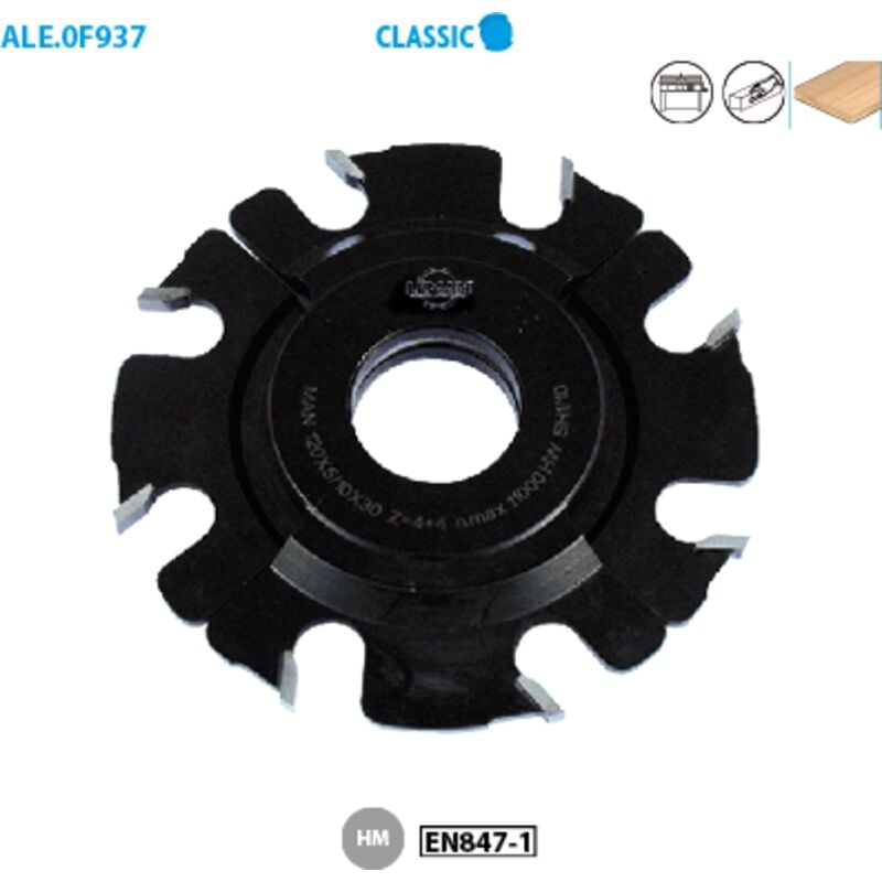 foto del prodotto fresa a raggiera estensibile classic fresa intermediale 120 foro 30 altezza 10 altezza utile 17mm