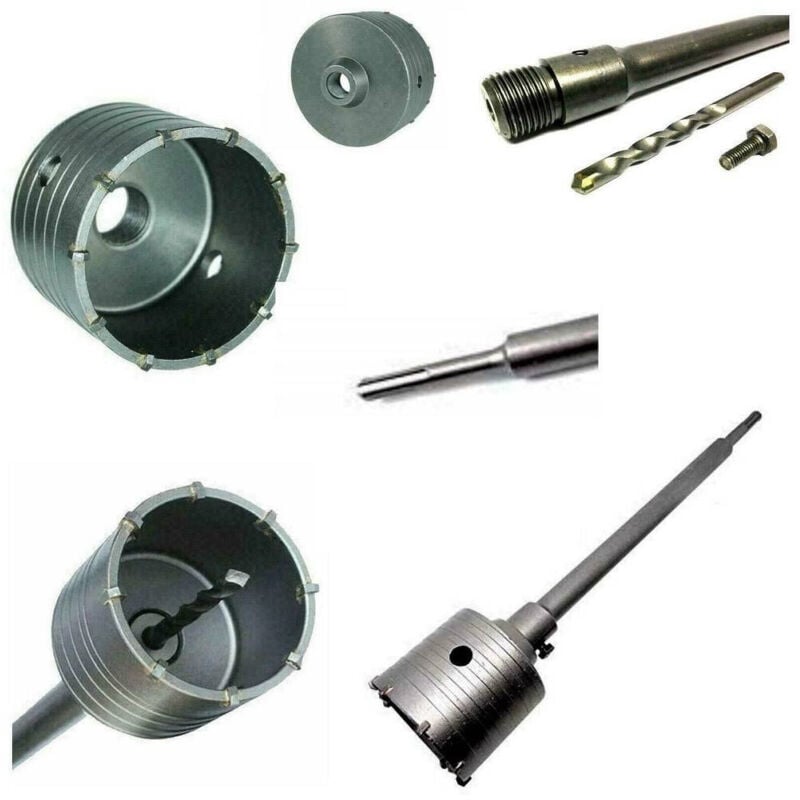 foto del prodotto fresa a tazza 110 mm carotatrice con asta sds plus 60 cm calcestruzzo cemento trade shop traesio