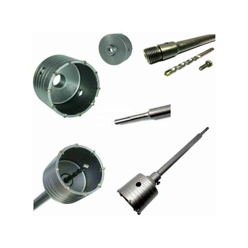 foto del prodotto fresa a tazza 110mm carotatrice con asta sds plus 60cm calcestruzzo cemento