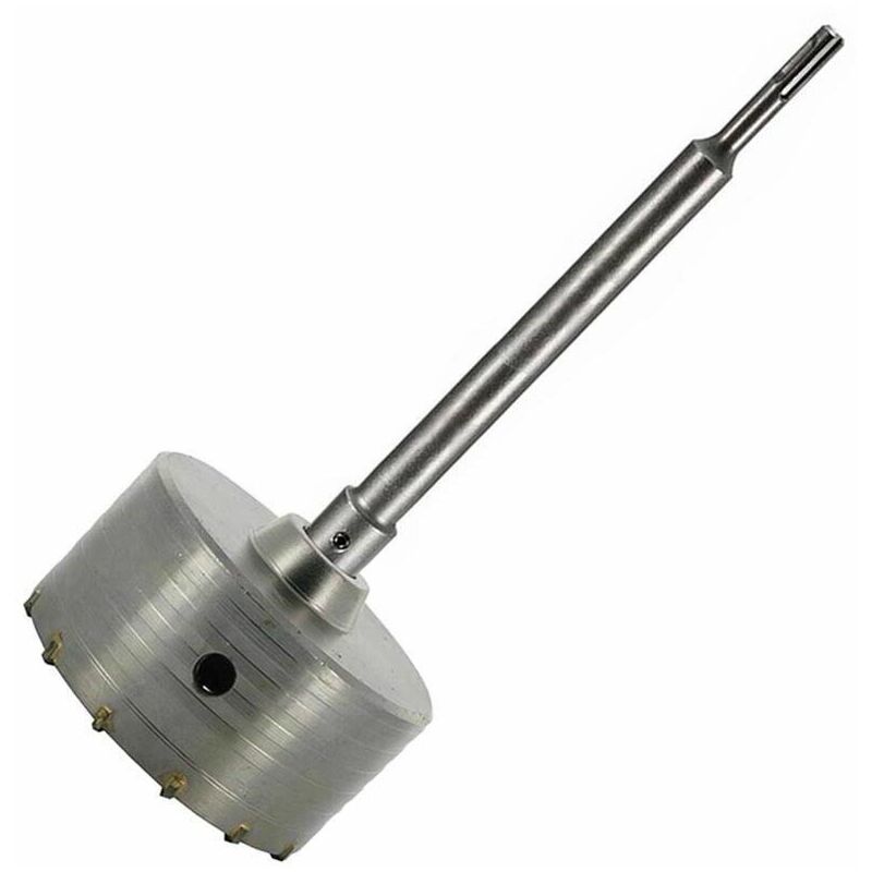 foto del prodotto fresa a tazza 120 mm carotatrice muro asta sds plus 50 cm prolunga da trapano