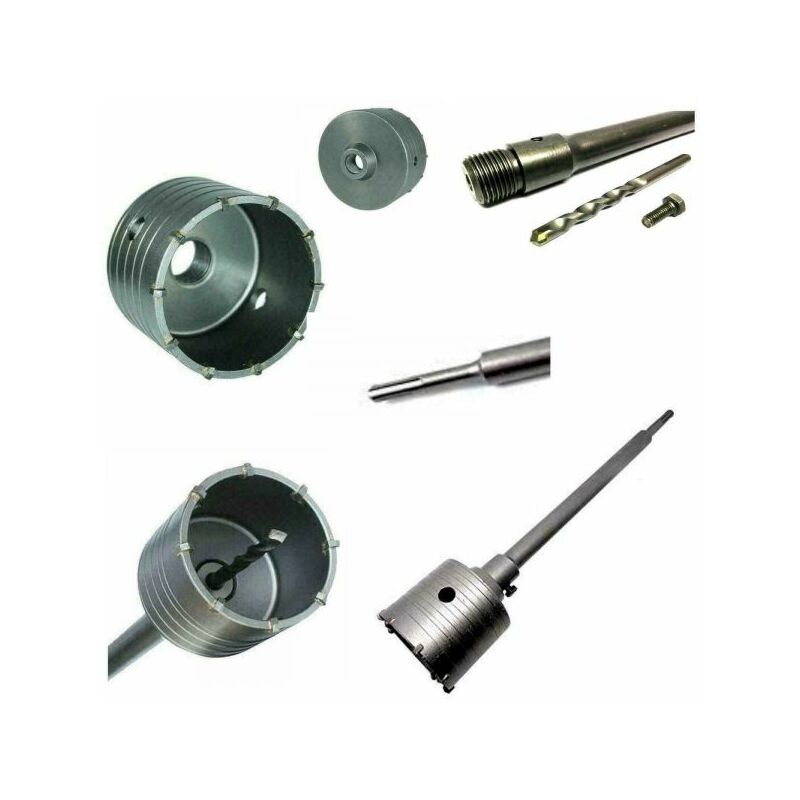 foto del prodotto fresa a tazza 45mm carotatrice con asta sds plus 100cm calcestruzzo cemento