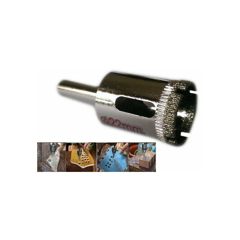 foto del prodotto fresa a tazza diamantata 22 mm per vetro, marmo, ceramica e vetroresina