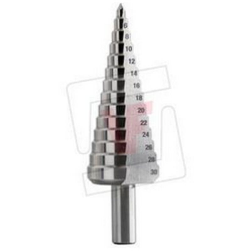 foto del prodotto fresa conica a gradini in acciaio per la foratura della lamiera con gambo di 10 mm -4 30 mm