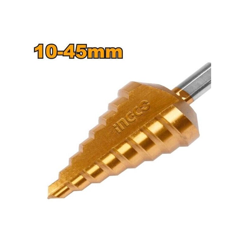 foto del prodotto fresa conica per trapano ingco punta a gradini allargafori spriale da 10 a 45 mm
