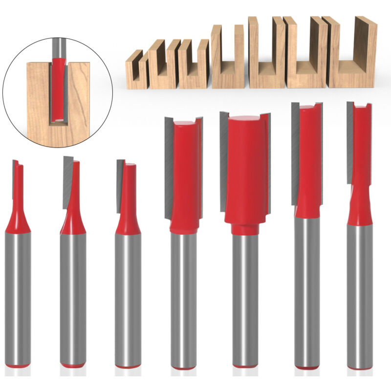 foto del prodotto fresa dritta, fresa in metallo duro da 7 pezzi, fresa con gambo da 6 mm, fresa multifunzionale, utensile per la lavorazione del legno loy