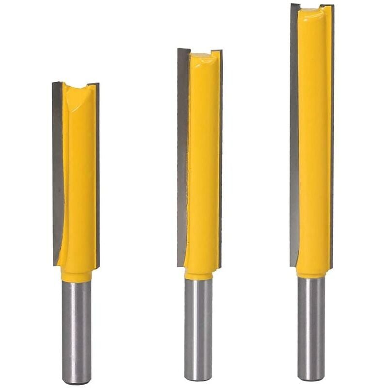 foto del prodotto fresa per fresa ymyny da 8 mm, 3 pezzi, frese per scanalature dritte, frese extra lunghe, punte per fresa in carburo per lavorazione del legno, punte