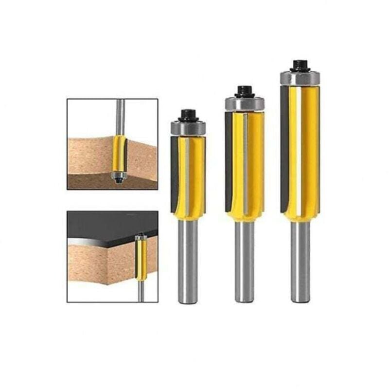 foto del prodotto fresa per legno con gambo da 8 mm con 4 lame, set di frese per finitura da 3 pezzi
