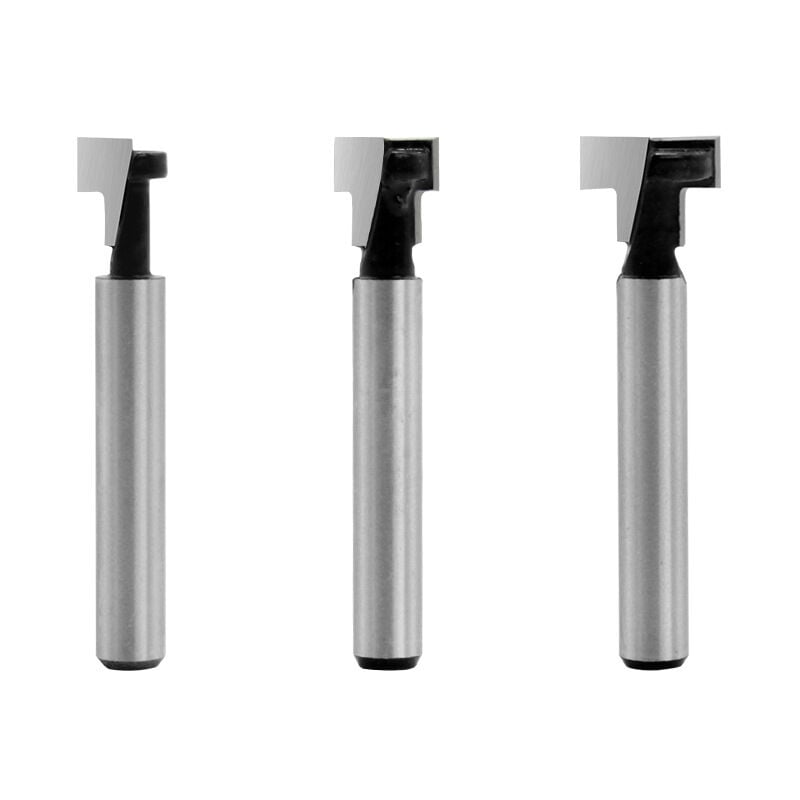 foto del prodotto fresa per scanalatura a t da 6,35 mm, frese per fresatura a forma di t, 3 pezzi 8 9,5 12,7 mm con gambo con lama per frese per lavorazione del