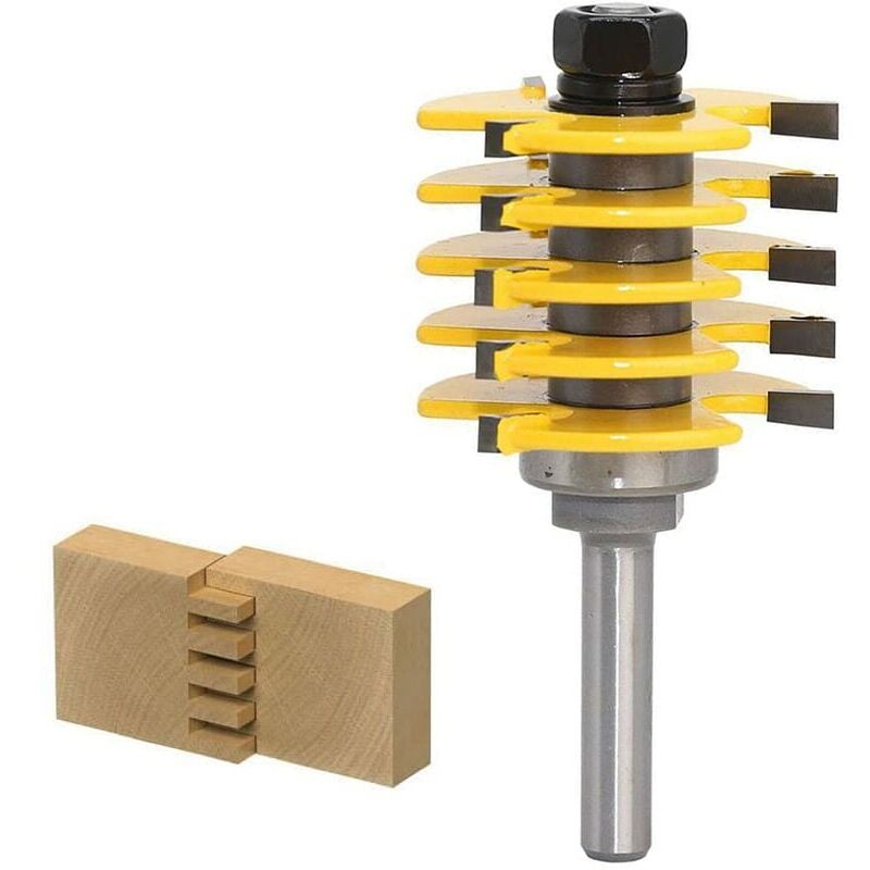 foto del prodotto fresa per scanalature a pila ymyny gambo da 8 mm, profondit di taglio da 1 2 pollice, utensile per fresa a denti regolabili, fresa per legno a forma