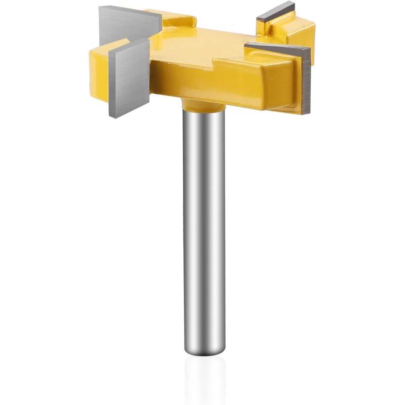 foto del prodotto fresa per superfici, fresa per scanalature, lama da 8 mm, gambo da 1 4 , fresa a t, per porte, tavoli, mensole, pareti e altro ancora.