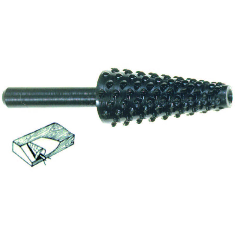 foto del prodotto fresa raspa conica rotativa per legno codolo mm.6 per trapano pg 432.00